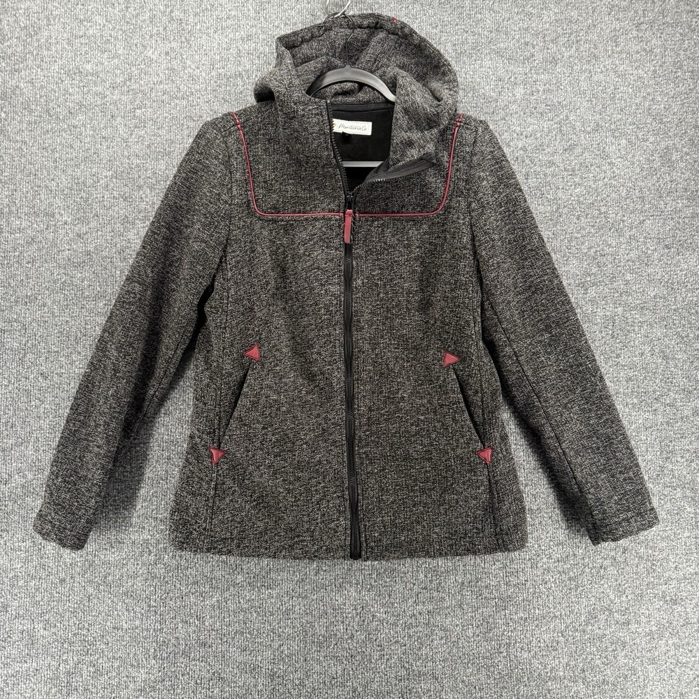 Montana Jacket Womens M Black Gray Full Zip‎ Lined Outdoor Casual Hiking Hoodie